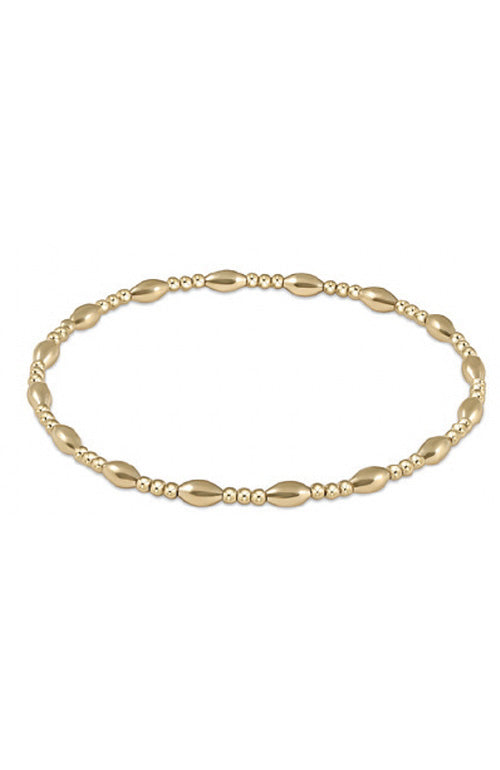 Extends Harmony Sincerity Pattern 2mm Bead Bracelet Gold