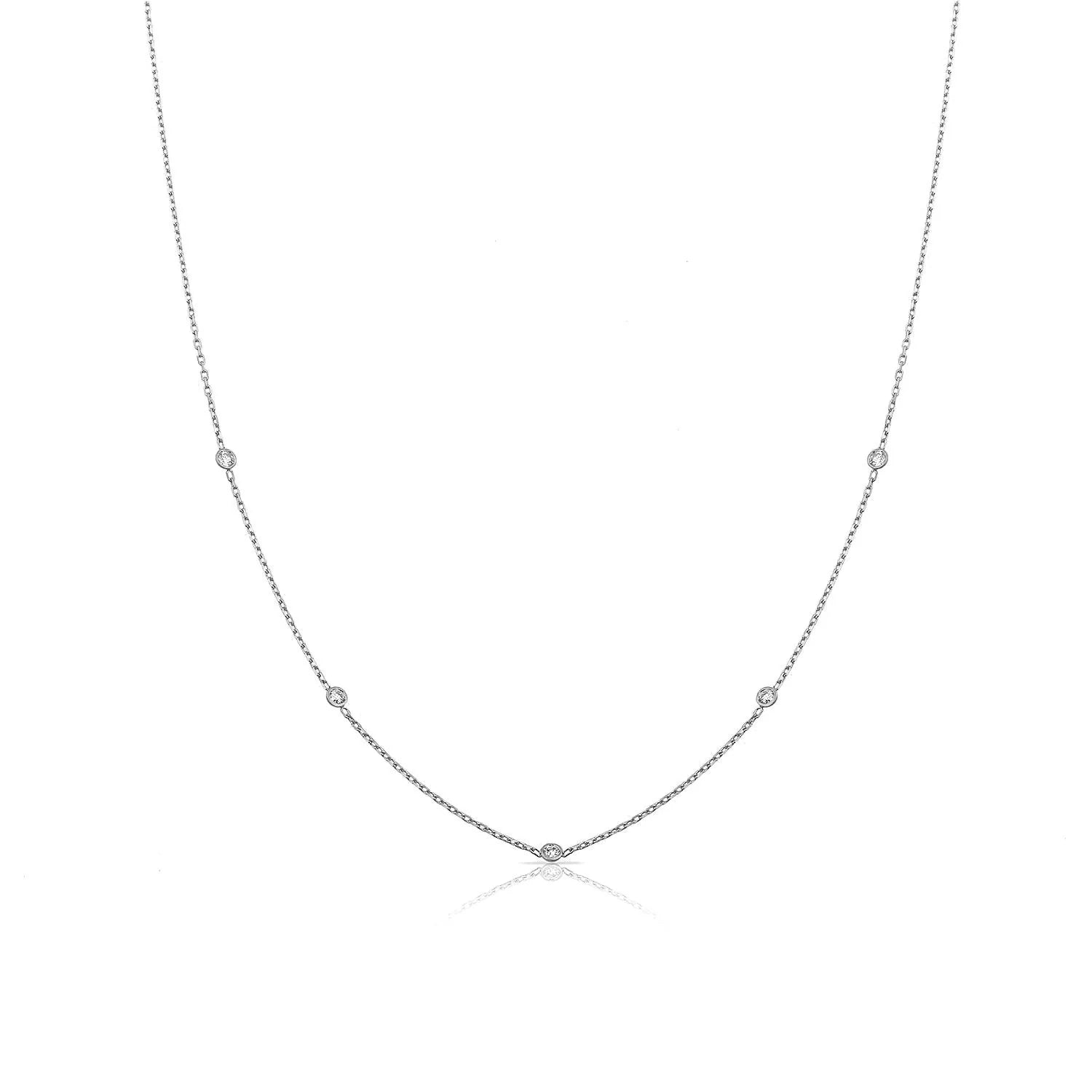 Loverly Crystal Dotted Necklace Silver