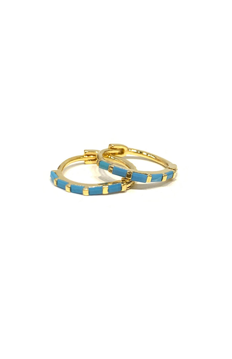 Charli huggie, Gold finish, Turquoise