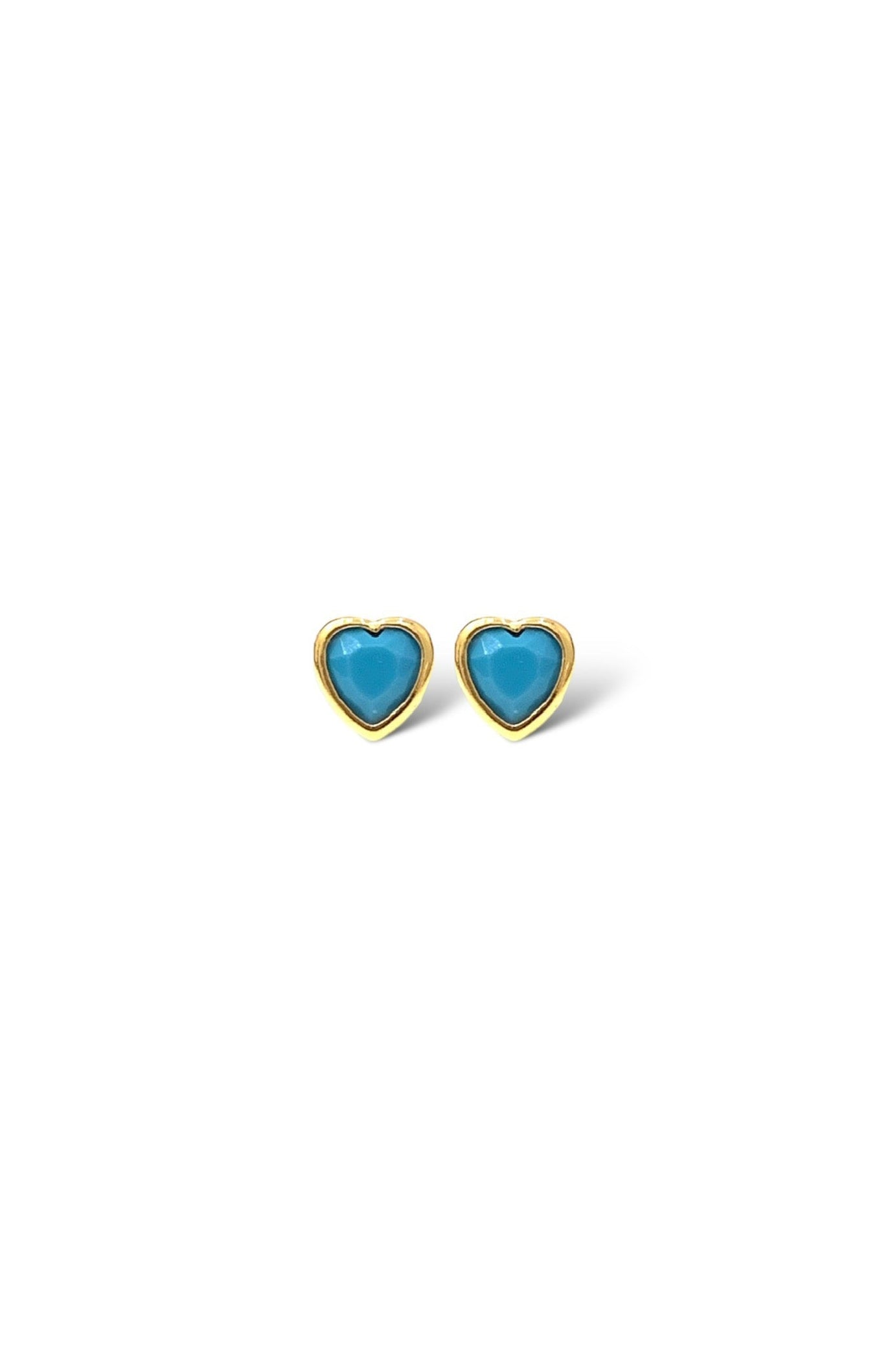 Amora heart stud E, G, Turq