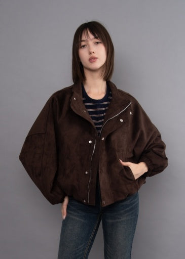MIA IMITATION SUEDE BALLOON JACKET