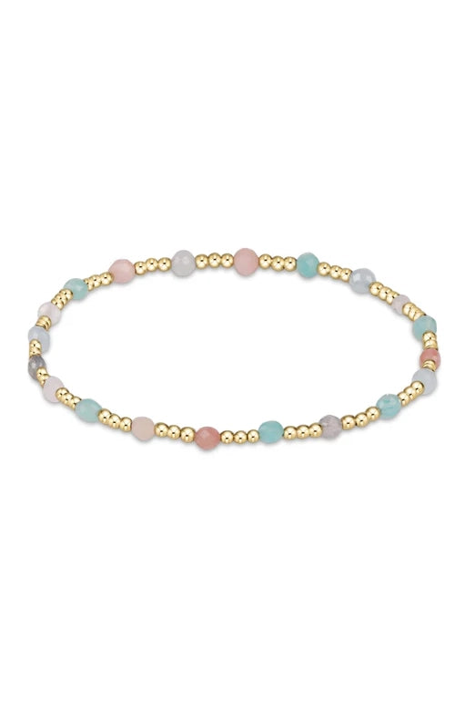 Gemstone Gold Sincerity Pattern 3mm Bead Bracelet - Hot Mess SS25