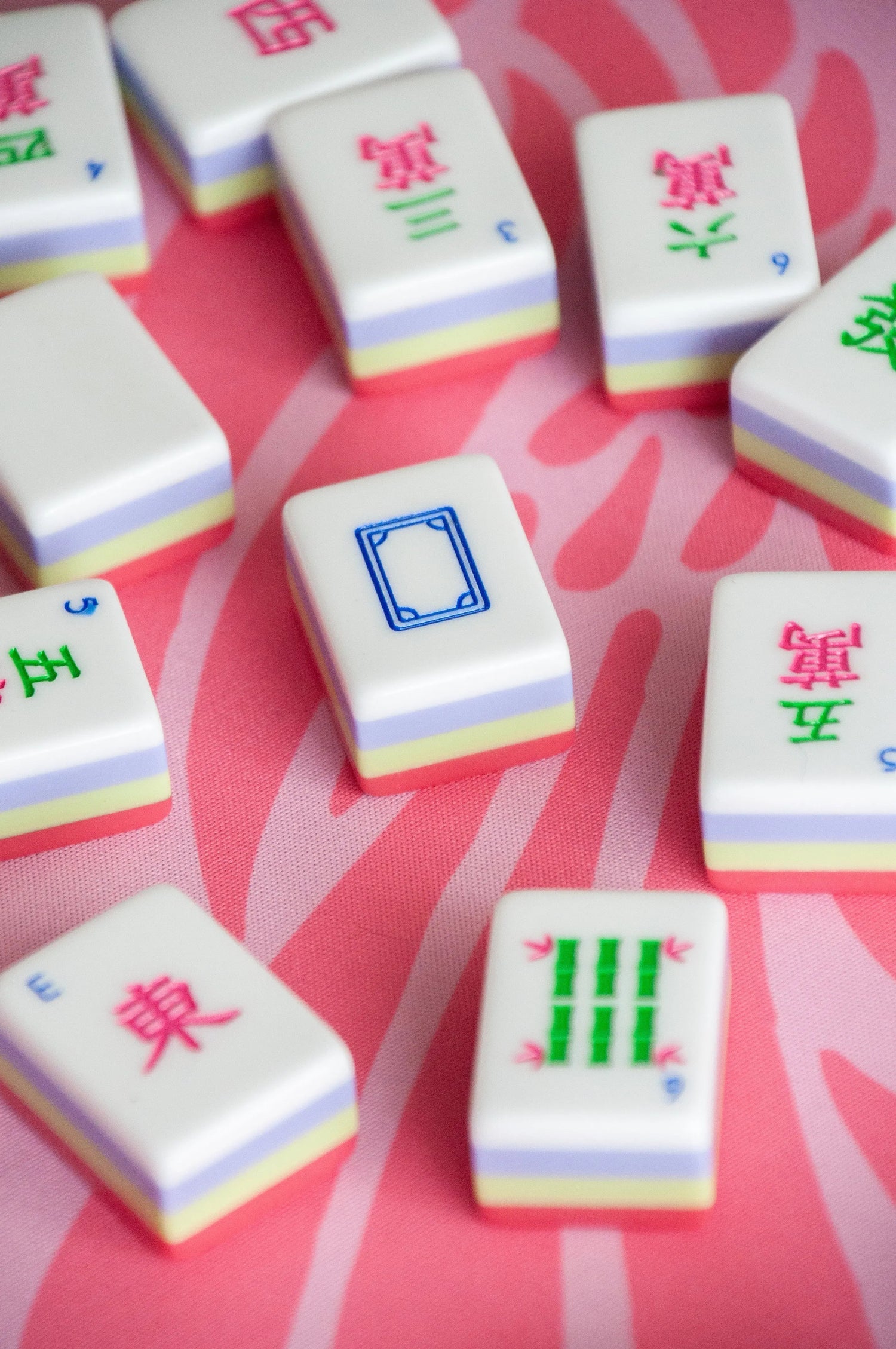 Spring Mahjong Tiles & Pink Storage Box