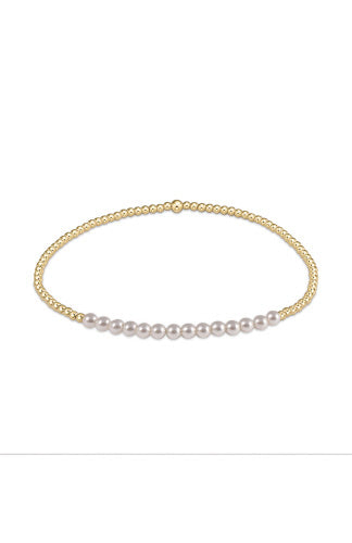 Gold Bliss 2mm Bead Bracelet Pearl
