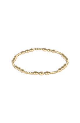 Harmony Joy Pattern 2mm Bead Bracelet Gold