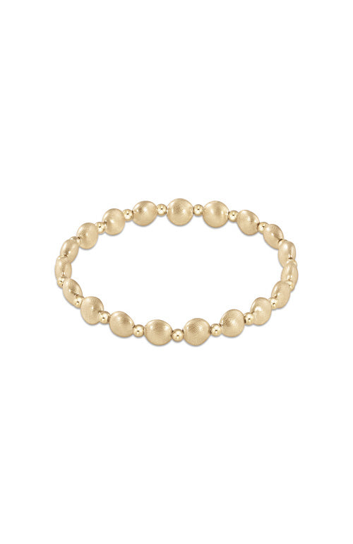 Honesty Gold Grateful Pattern 6mm Bead Bracelet