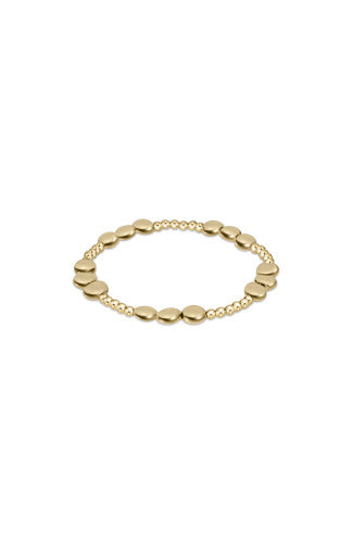 Extends Honesty Joy Pattern 6mm Bead Bracelet Gold