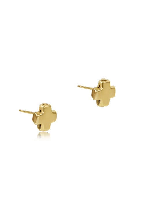 SIGNATURE CROSS GOLD STUD - GOLD