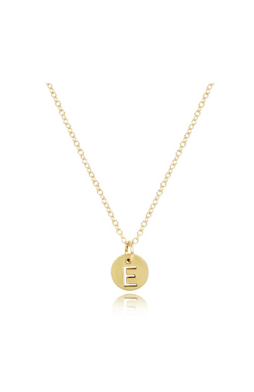 Respect Small Disc Letter 16"  Necklace Gold