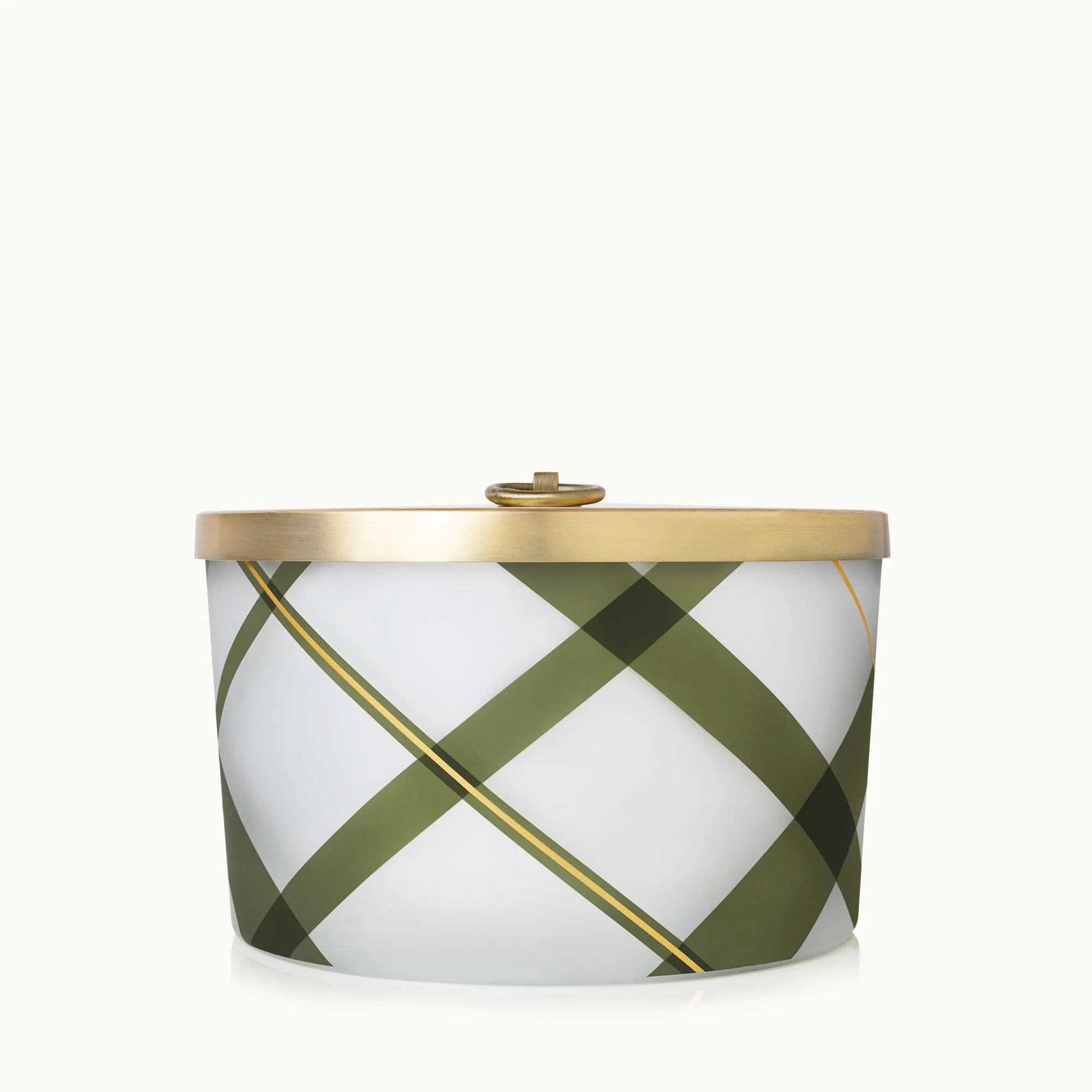 Frosted Plaid 3-Wick Candle Frasier Fir