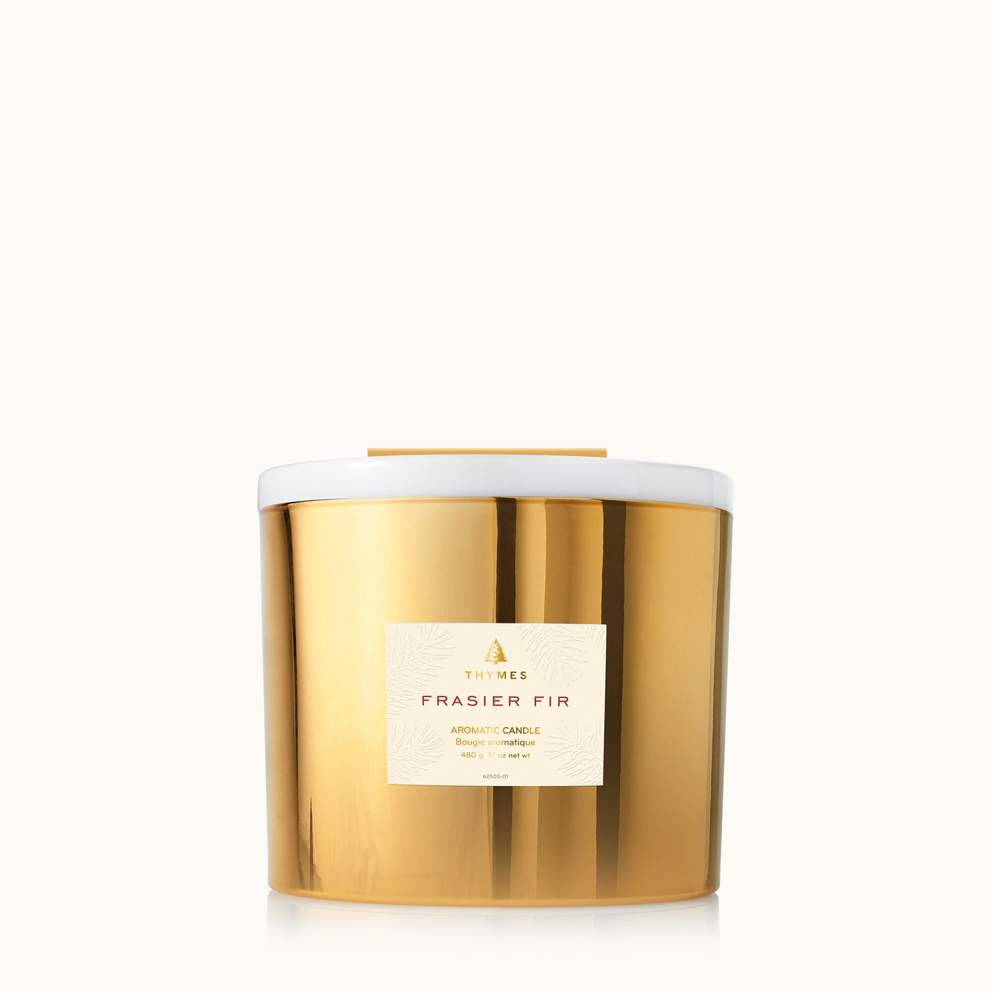 Frasier Fir Gilded 3-Wick Gold Candle