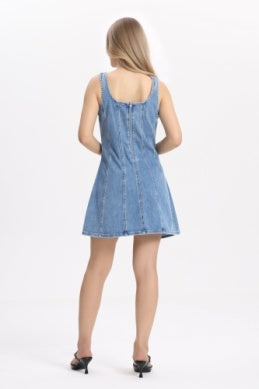 MONTREAL DENIM STRAP DRESS