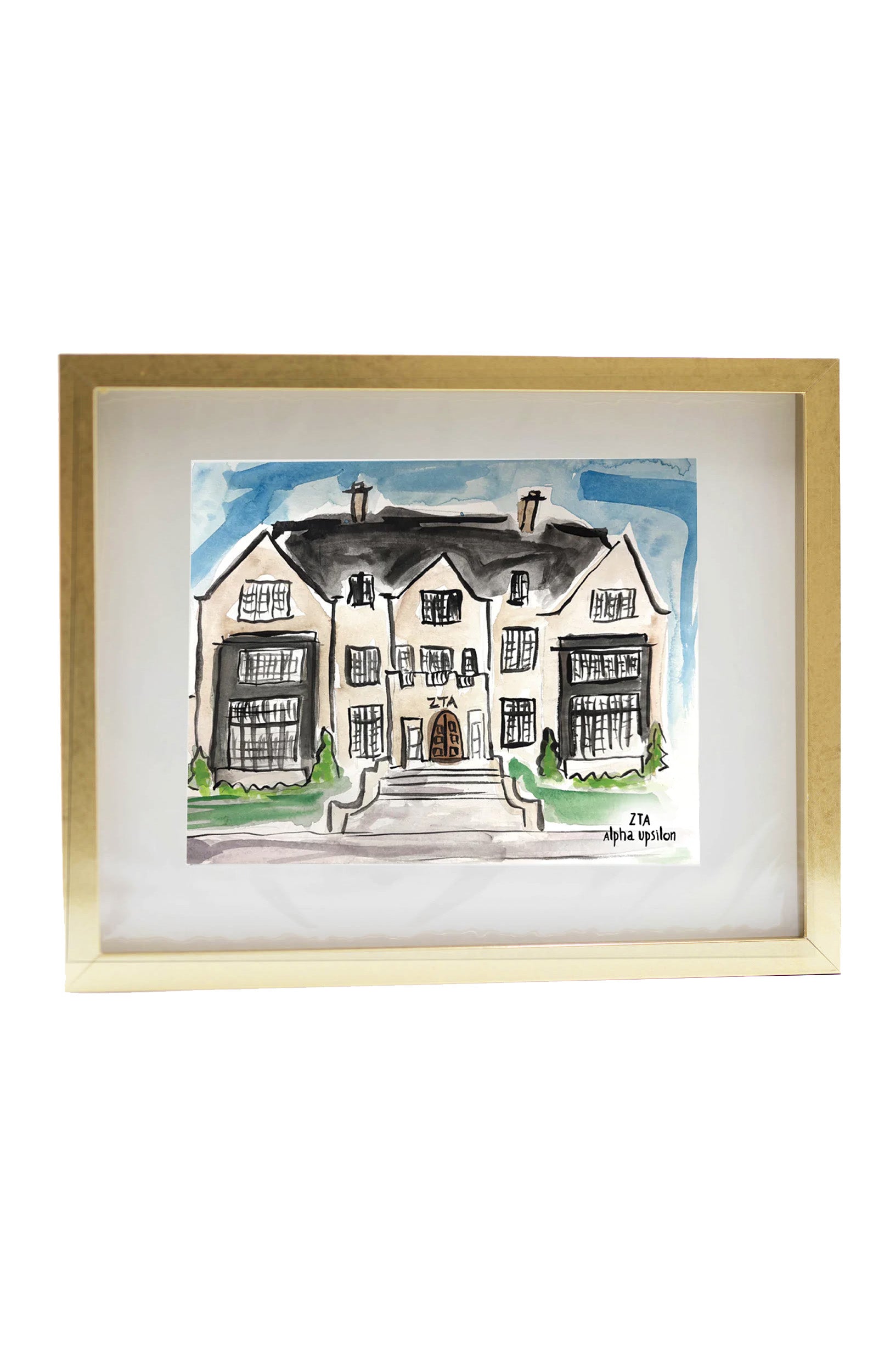 Zeta Tau Alpha House Portrait & Frame