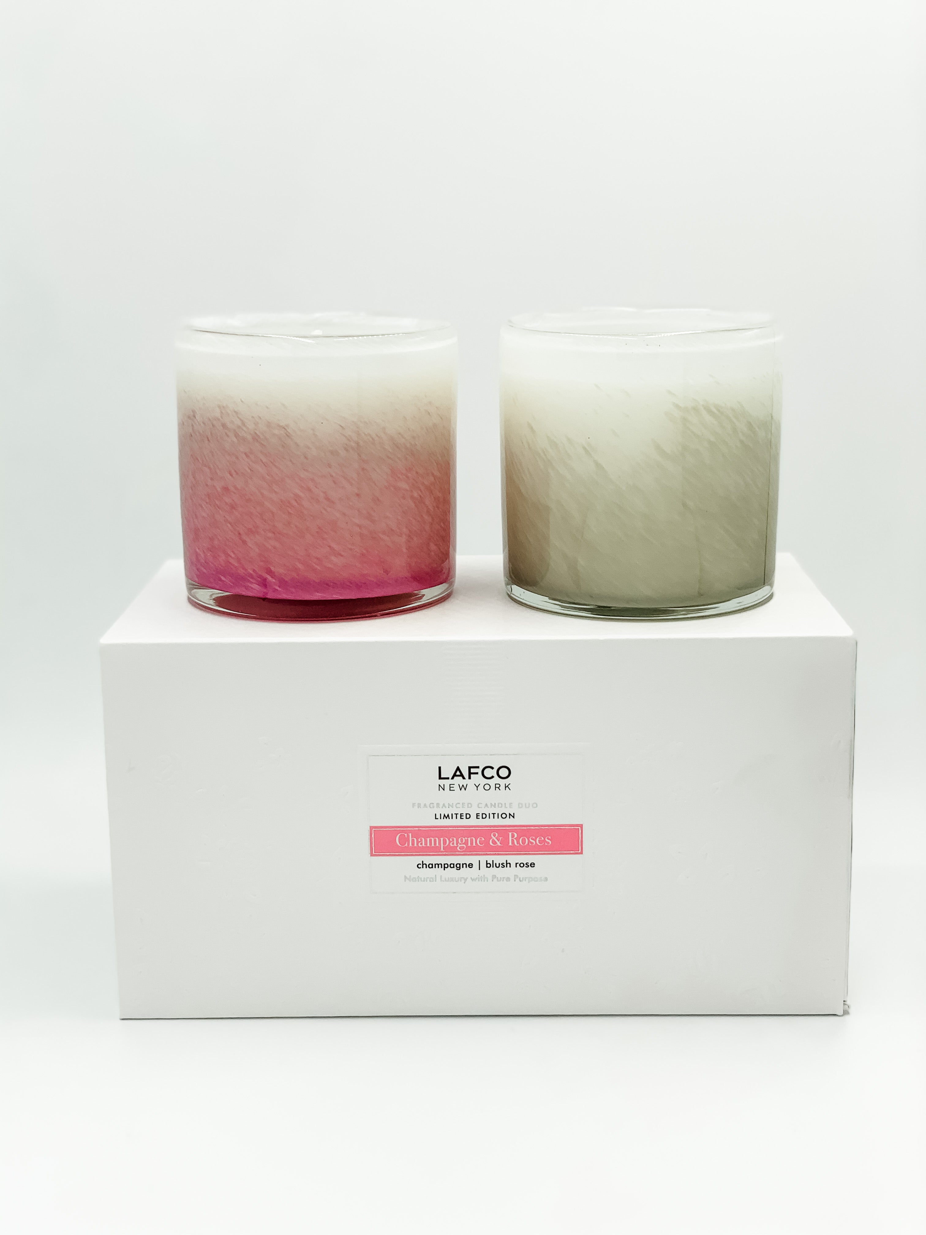 6.5oz Classic Candle Duo Champagne and Roses