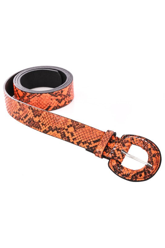 Snake Print Belt Orange