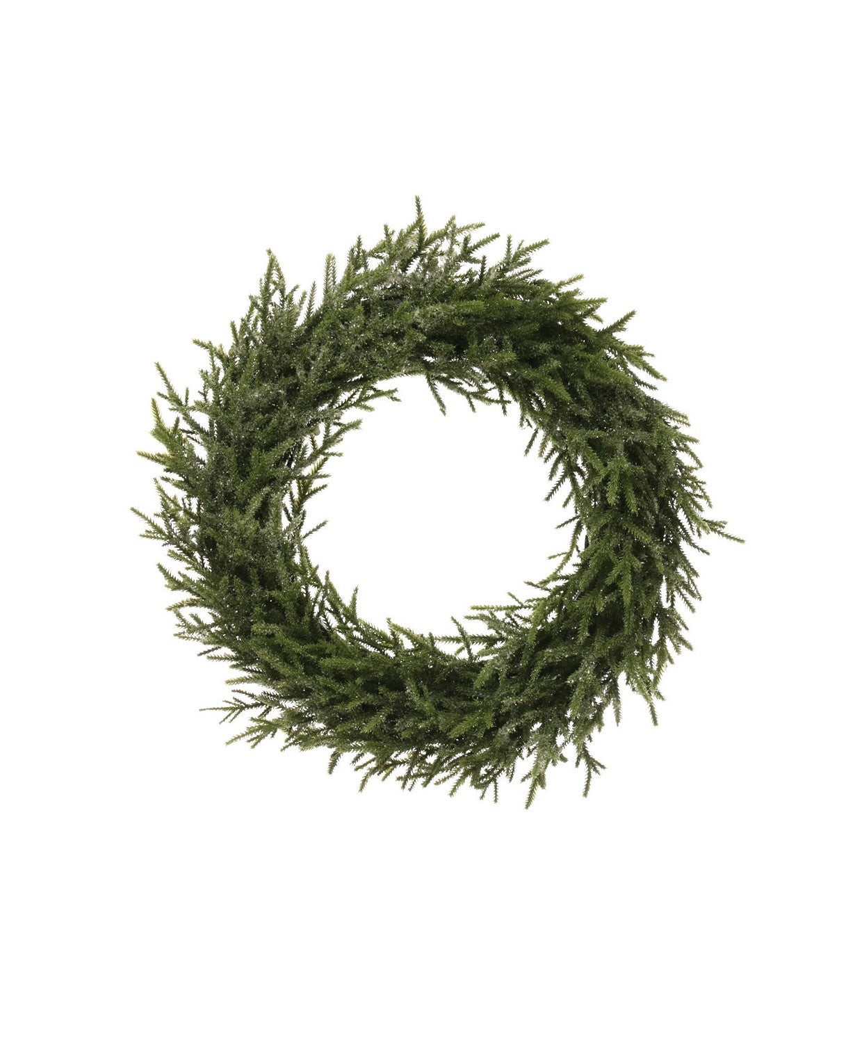 9.5" Faux Pine Wreath Ice Finish