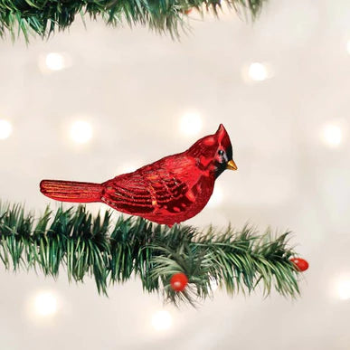 Shiny Red Northern Cardinal Ornament