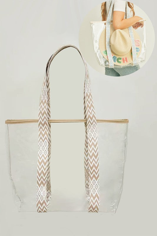 Seaside Clear Tote Taupe
