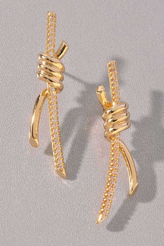 Knot Stud Earrings Gold