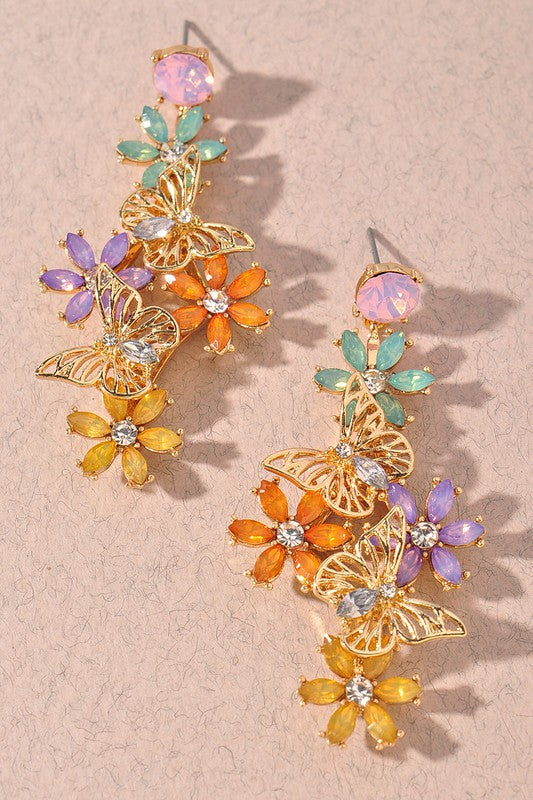 Butterfly Florals Drop Earrings