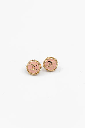 CC Pink Rope Repurposed Earrings — Wooden Nickel