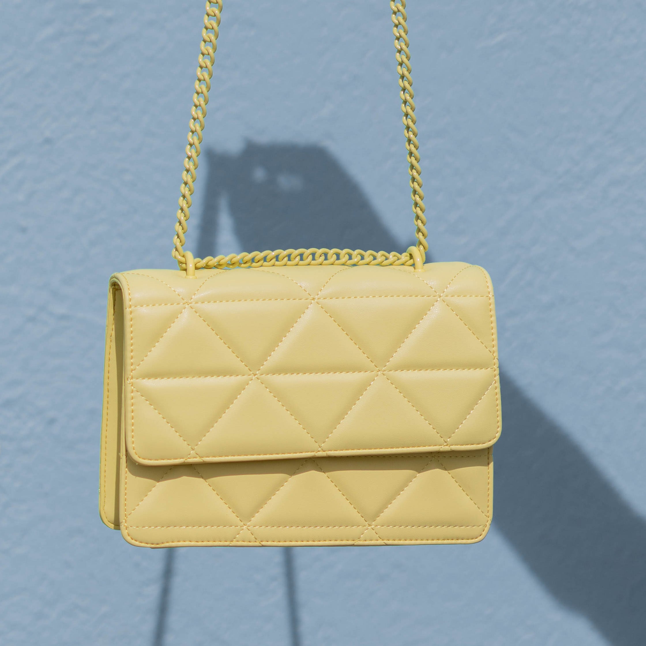 Quilted Chained Crossbody Lime