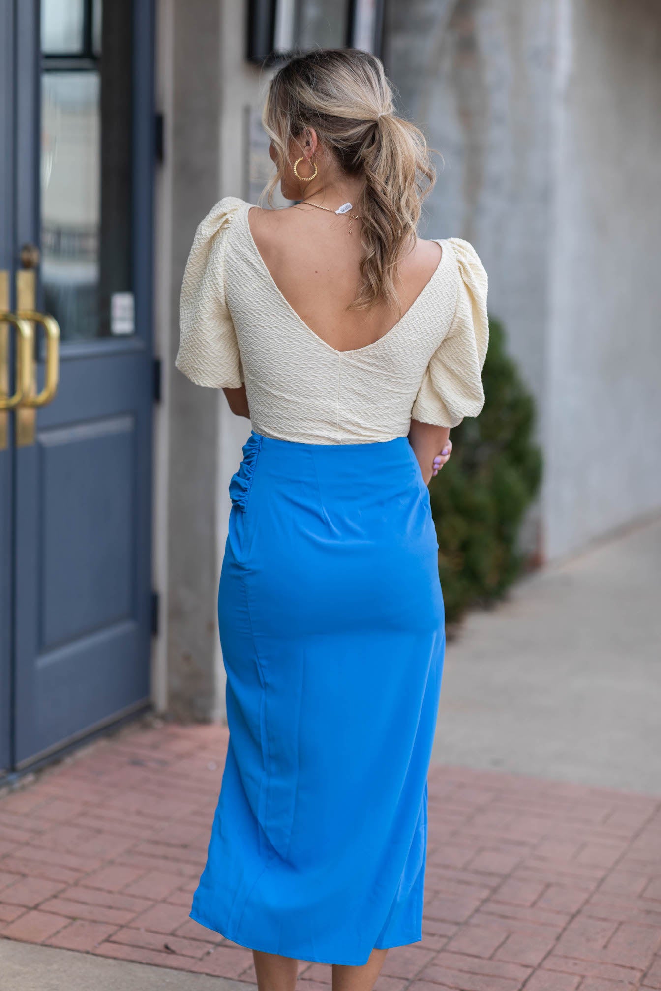 Blu Glam Midi Wrap Skirt
