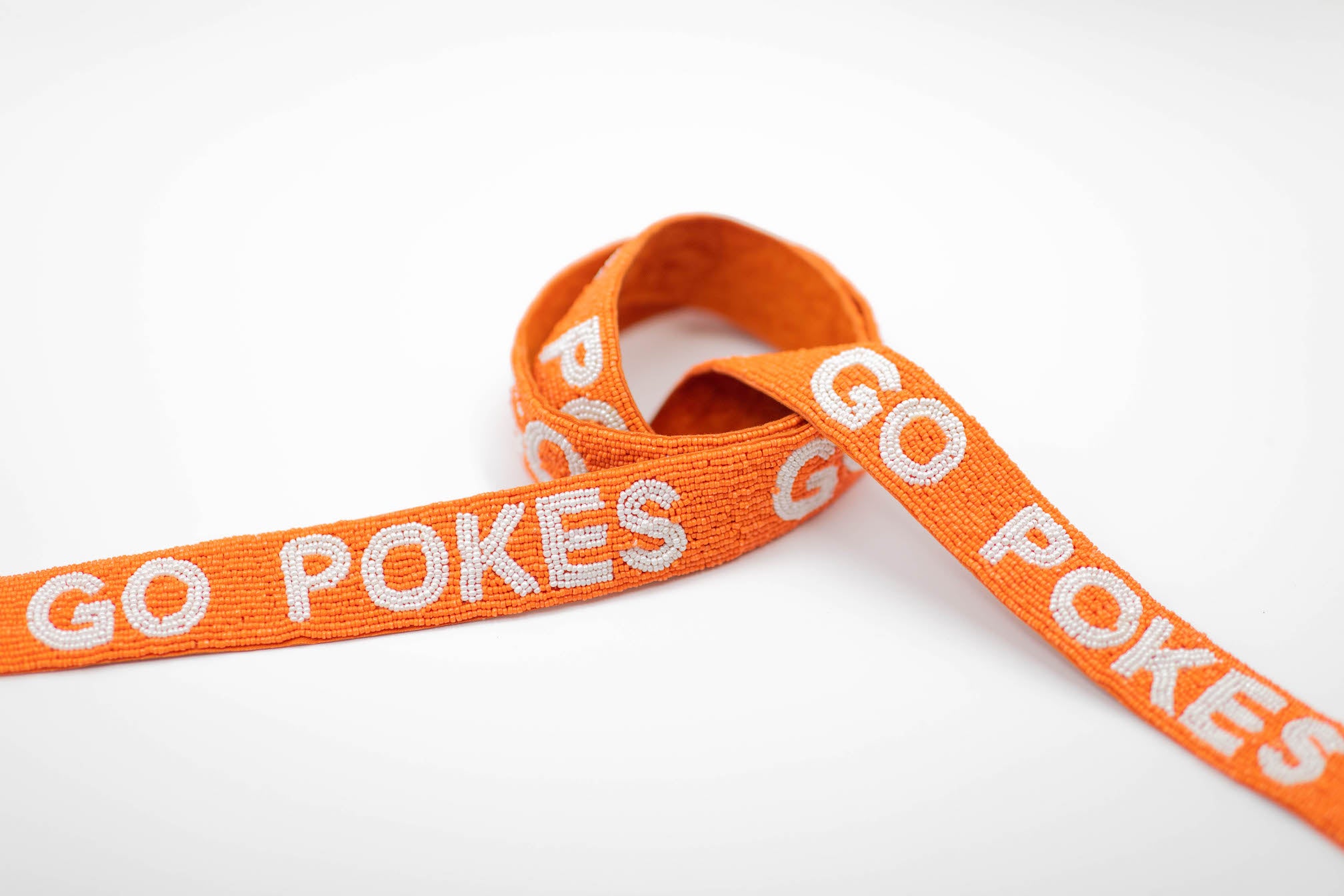 Oklahoma State Go Pokes Orange and Black Beaded Purse Strap by Desden