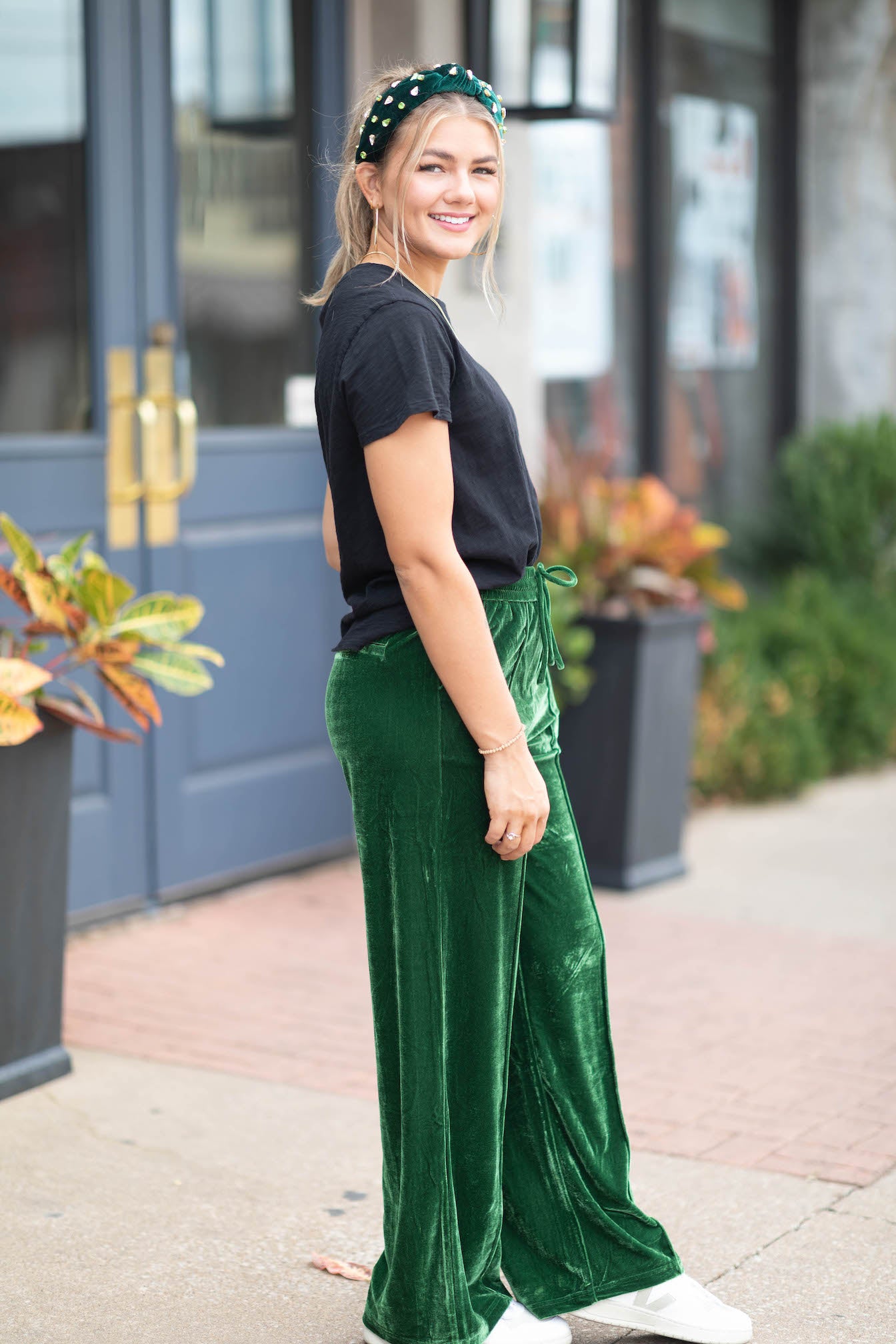 Wide Leg Velvet Pant