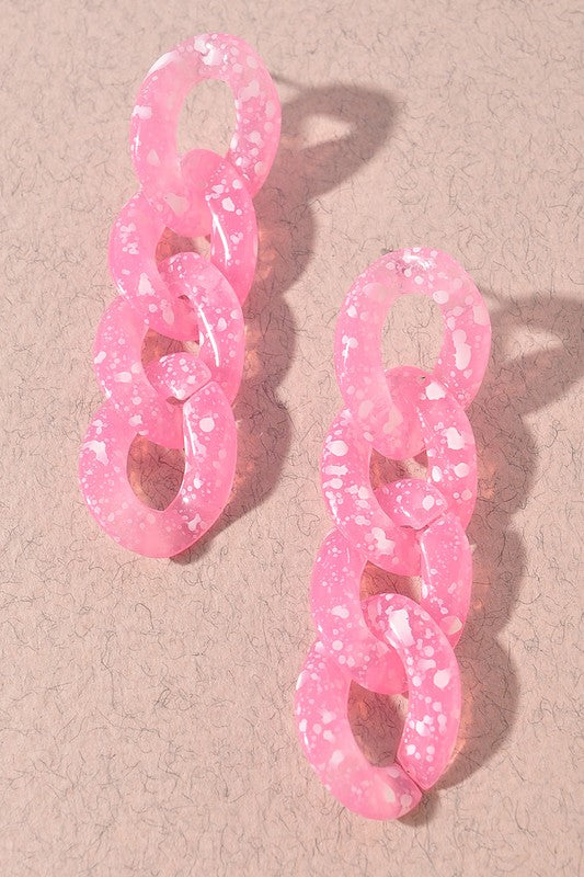 Pastel Splattered Chain Earrings