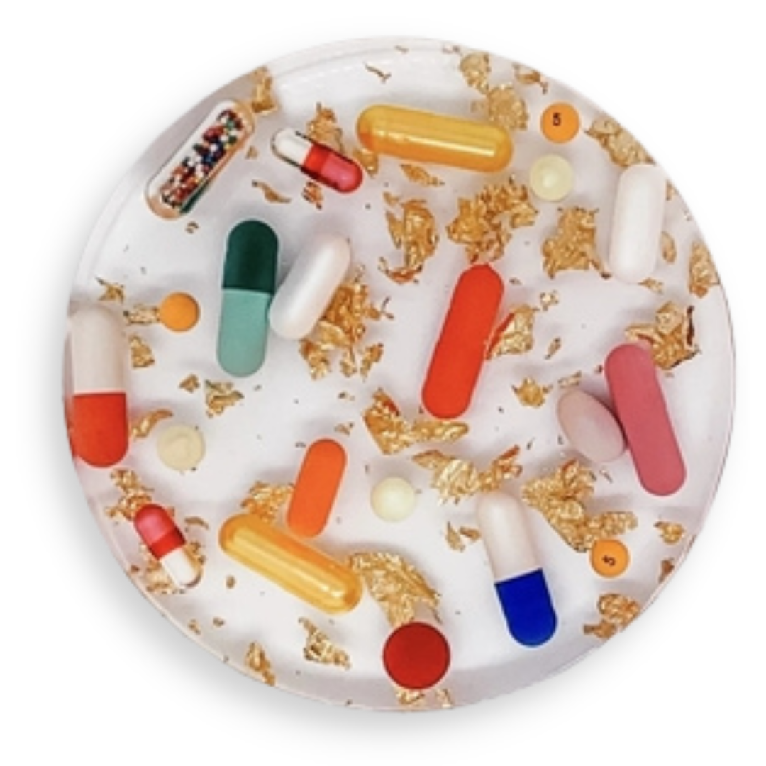 Pill + Gold  Coaster