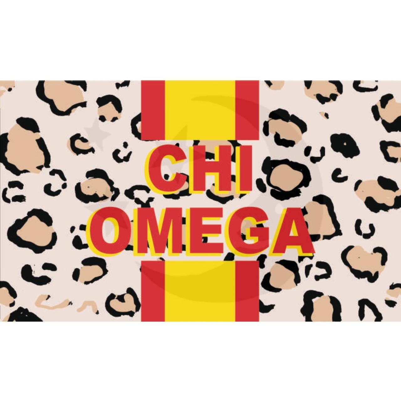 Chi Omega Cheetah Flag 3'X5'