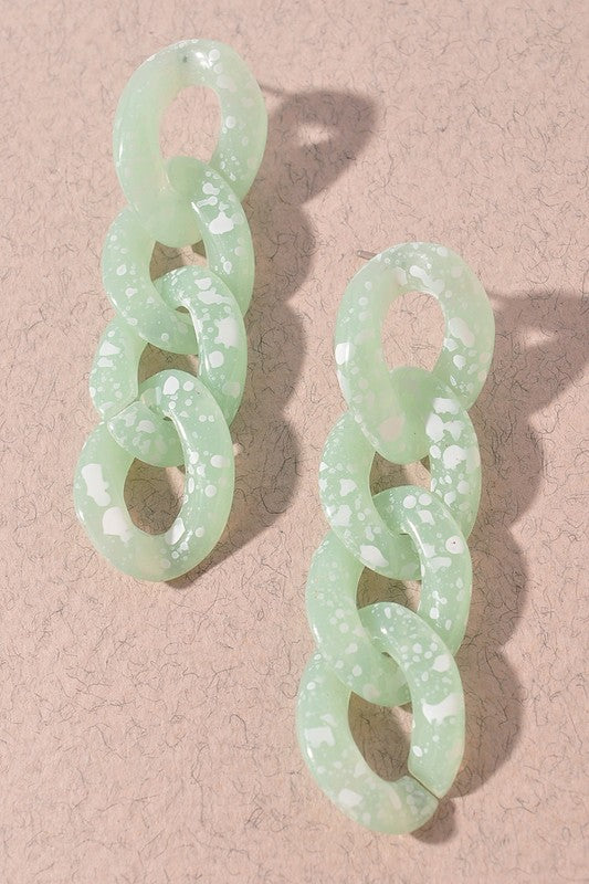 Pastel Splattered Chain Earrings