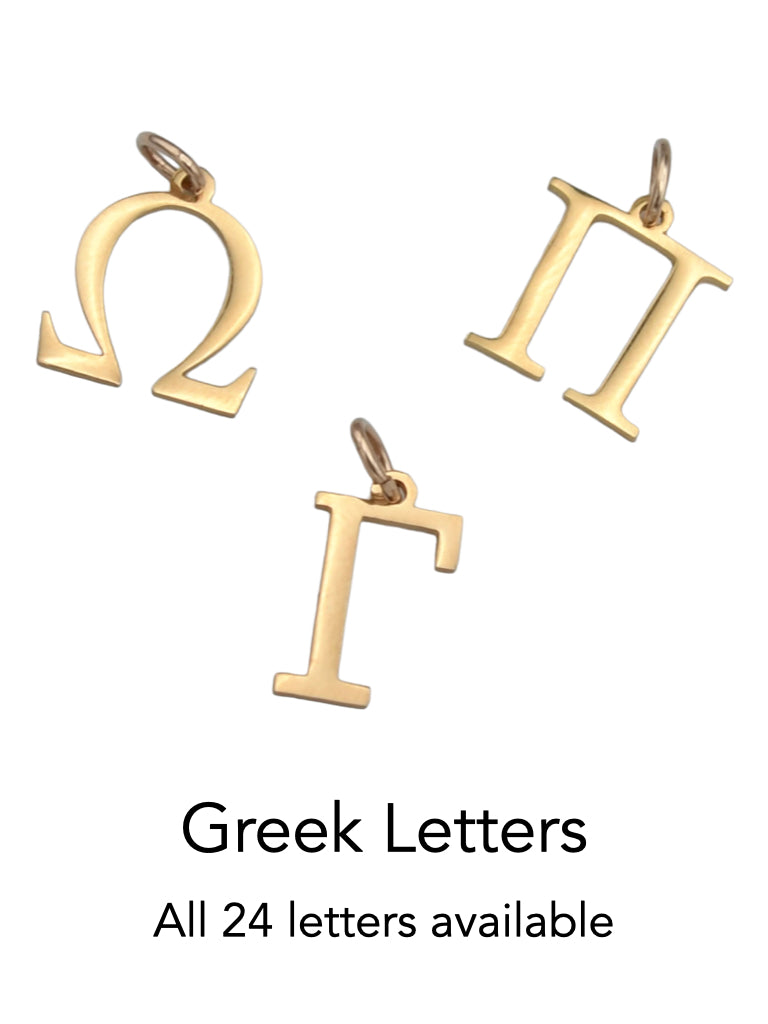 Greek Letter Charm Gold — Wooden Nickel