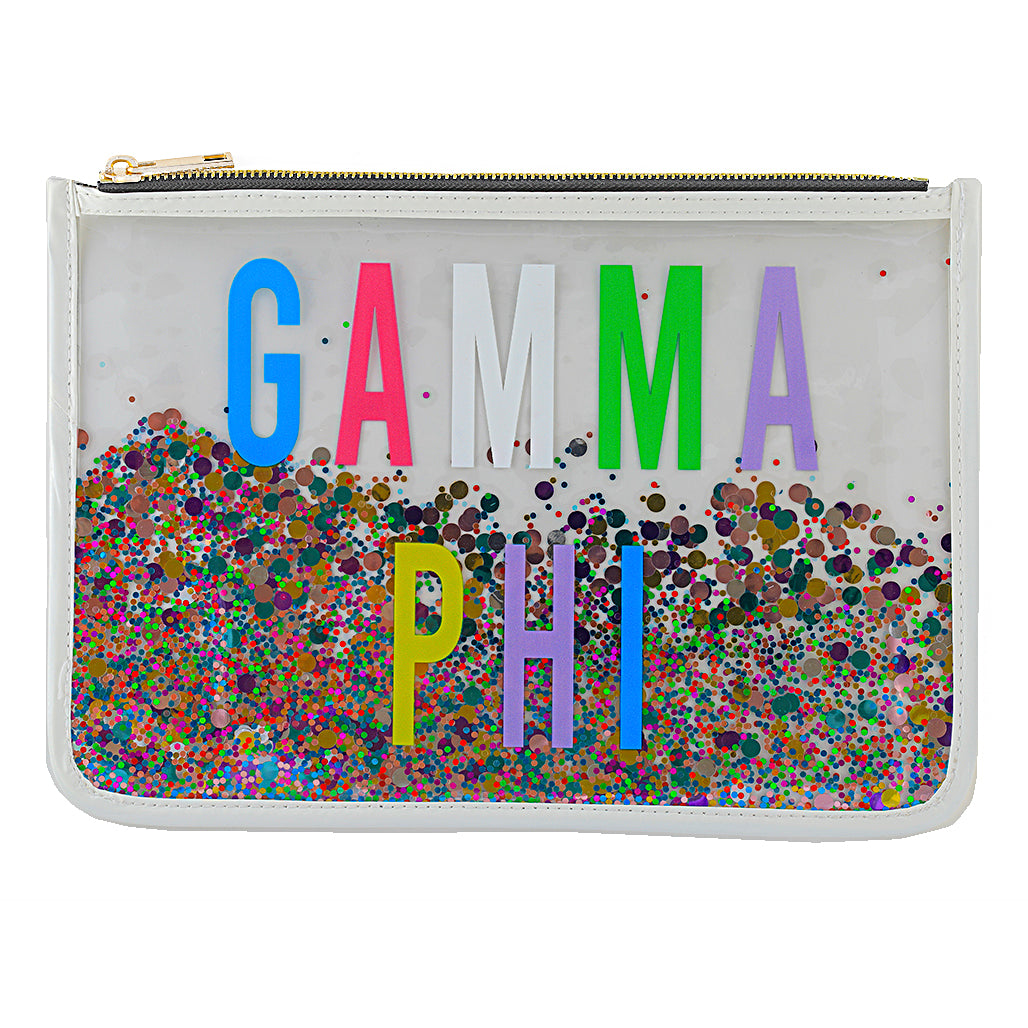 Gamma Phi Beta Confetti Cosmetic Bag