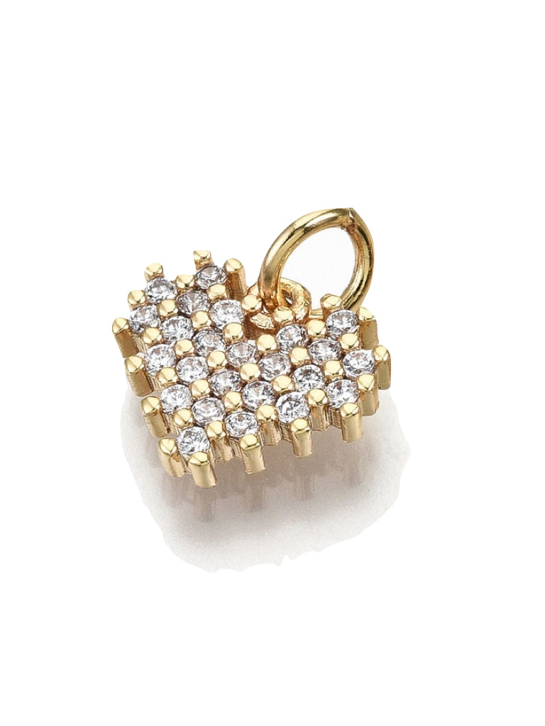 Heart Pave Charm Gold