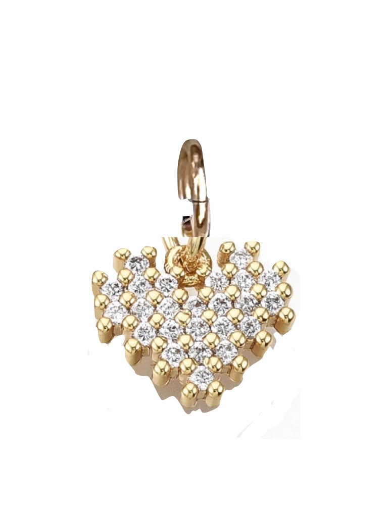 Heart Pave Charm Gold