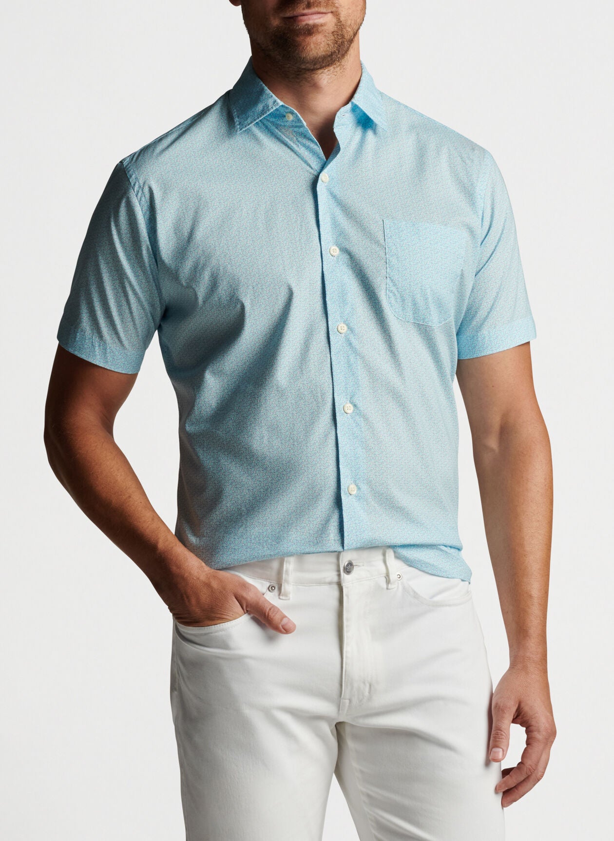 Summer Slice Cotton-Stretch Sport Shirt