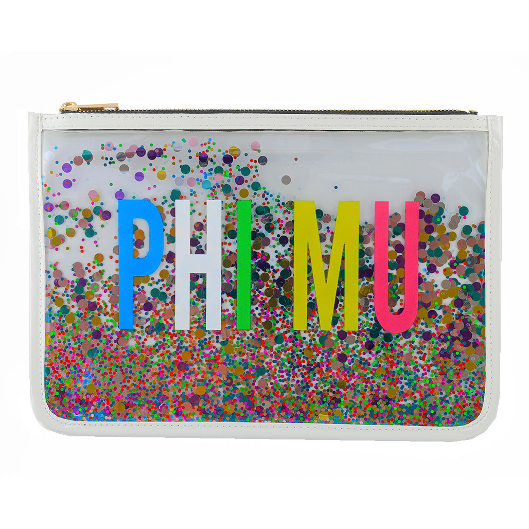 Phi Mu Confetti Cosmetic Bag