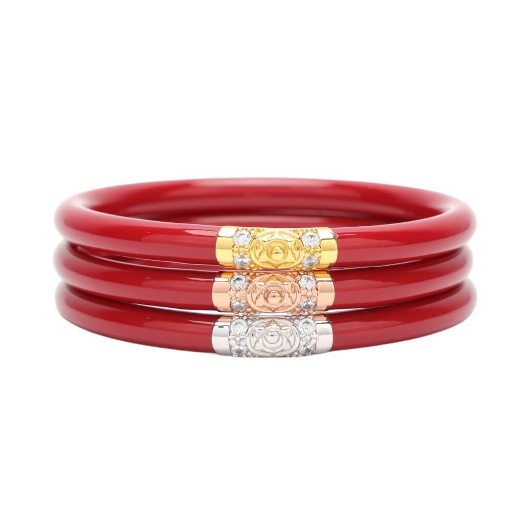 Three Kings All Weather Bangles 3 Set Red