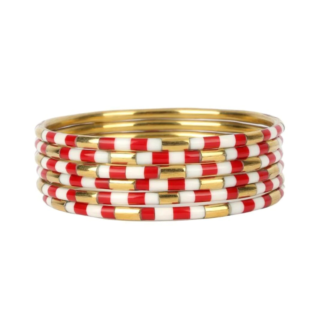Veda Bangles Red/White 6 Set
