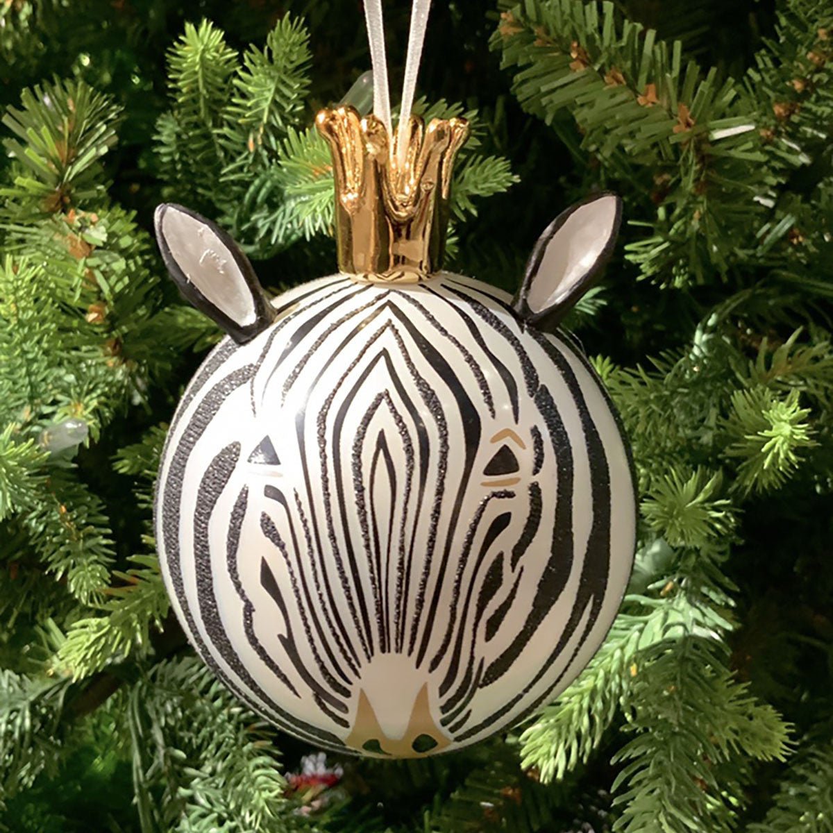 Zoo Bright Ornament Black & White Zebra