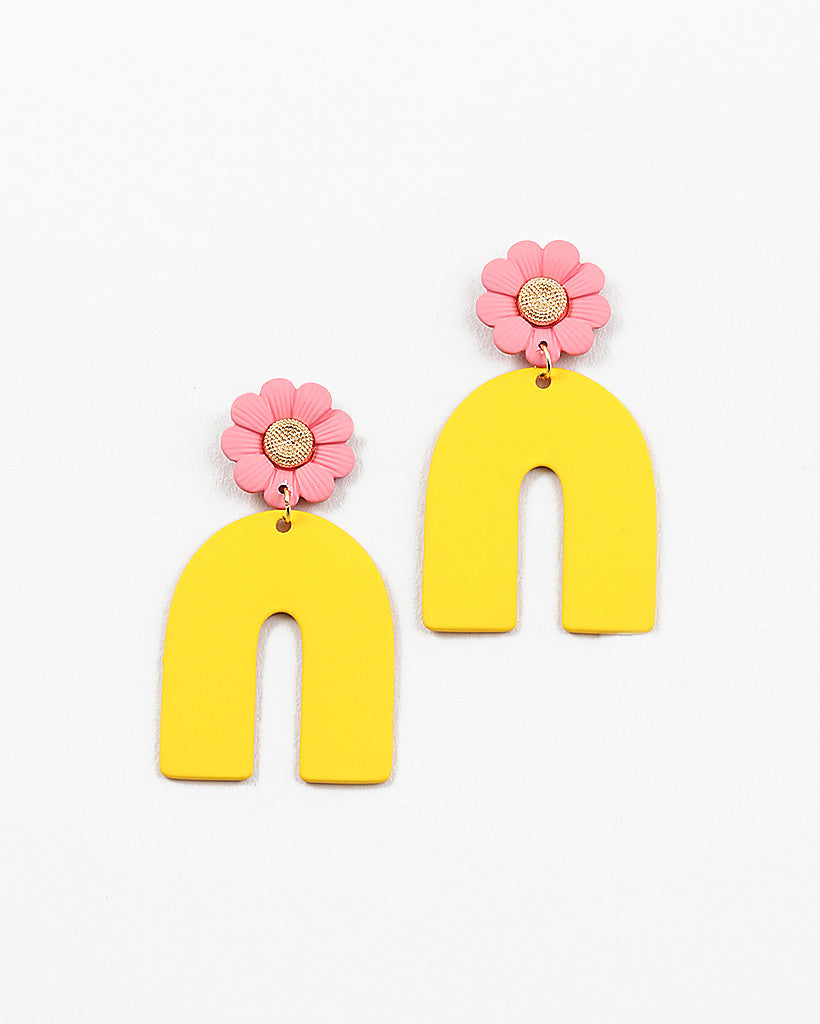 Geometric Flower Earrings
