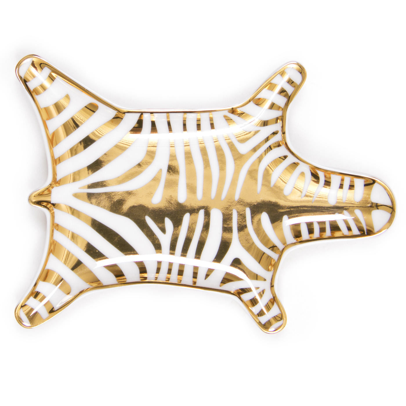 Metallic Zebra Dish-Gold