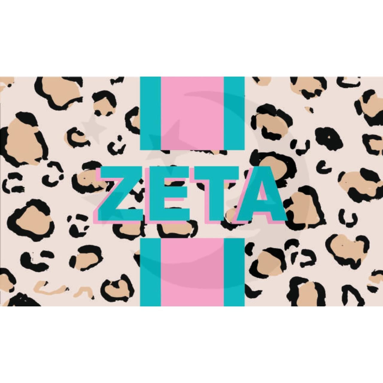 Zeta Tau Alpha Cheetah Flag 3'X5'