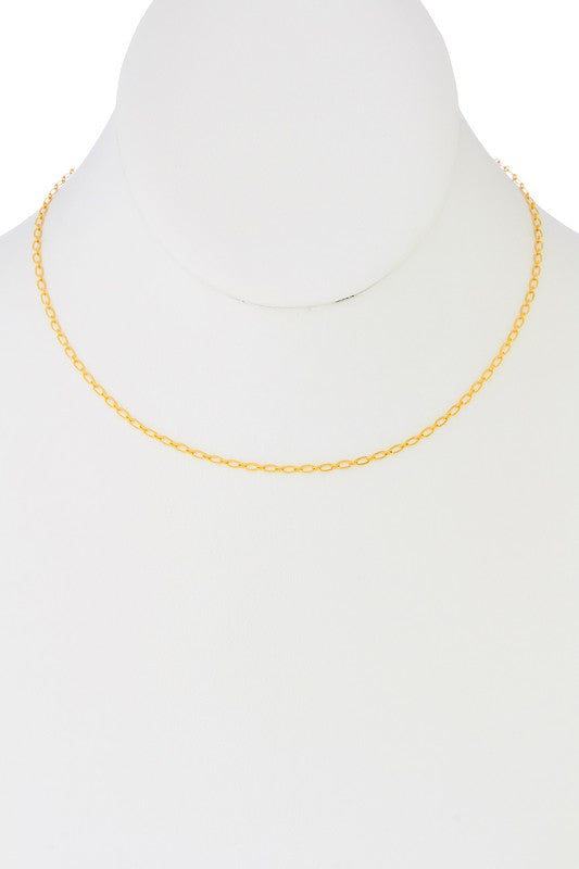 Dainty Paperclip Simple Necklace Gold