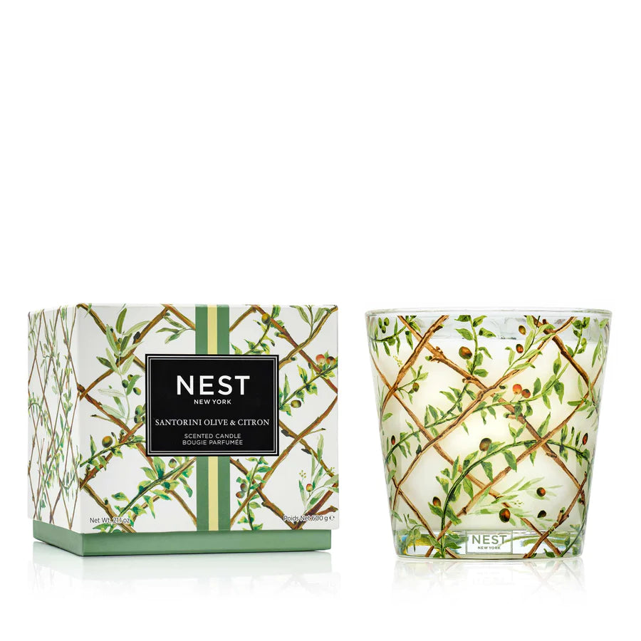 Specialty 3 Wick Candle Santorini Olive & Citron