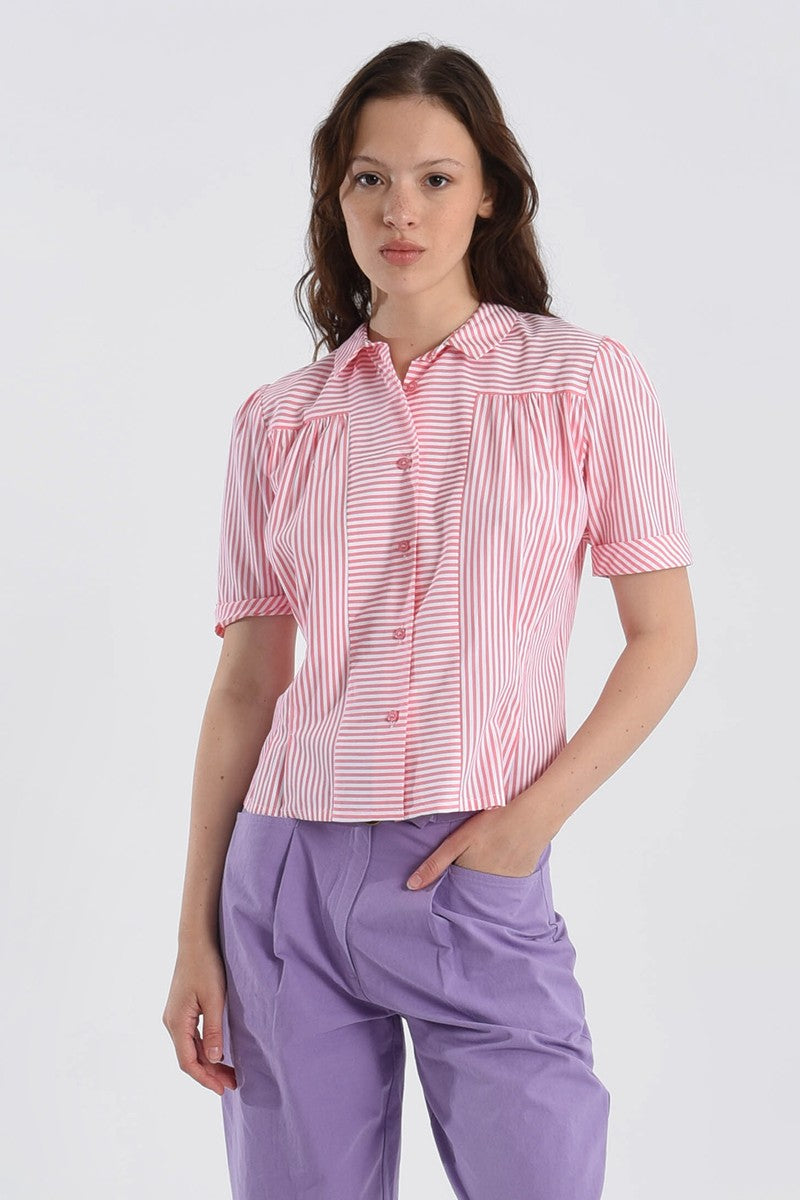 Striped Buttoned Blouse