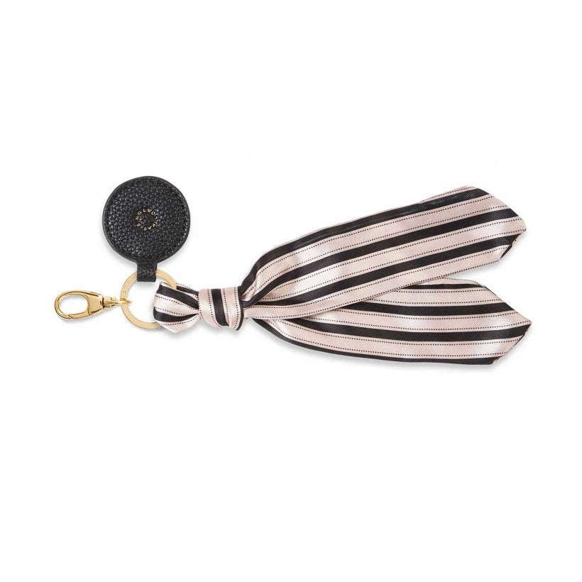 Carrie Scarf Keyring Purse Charm Black Gold