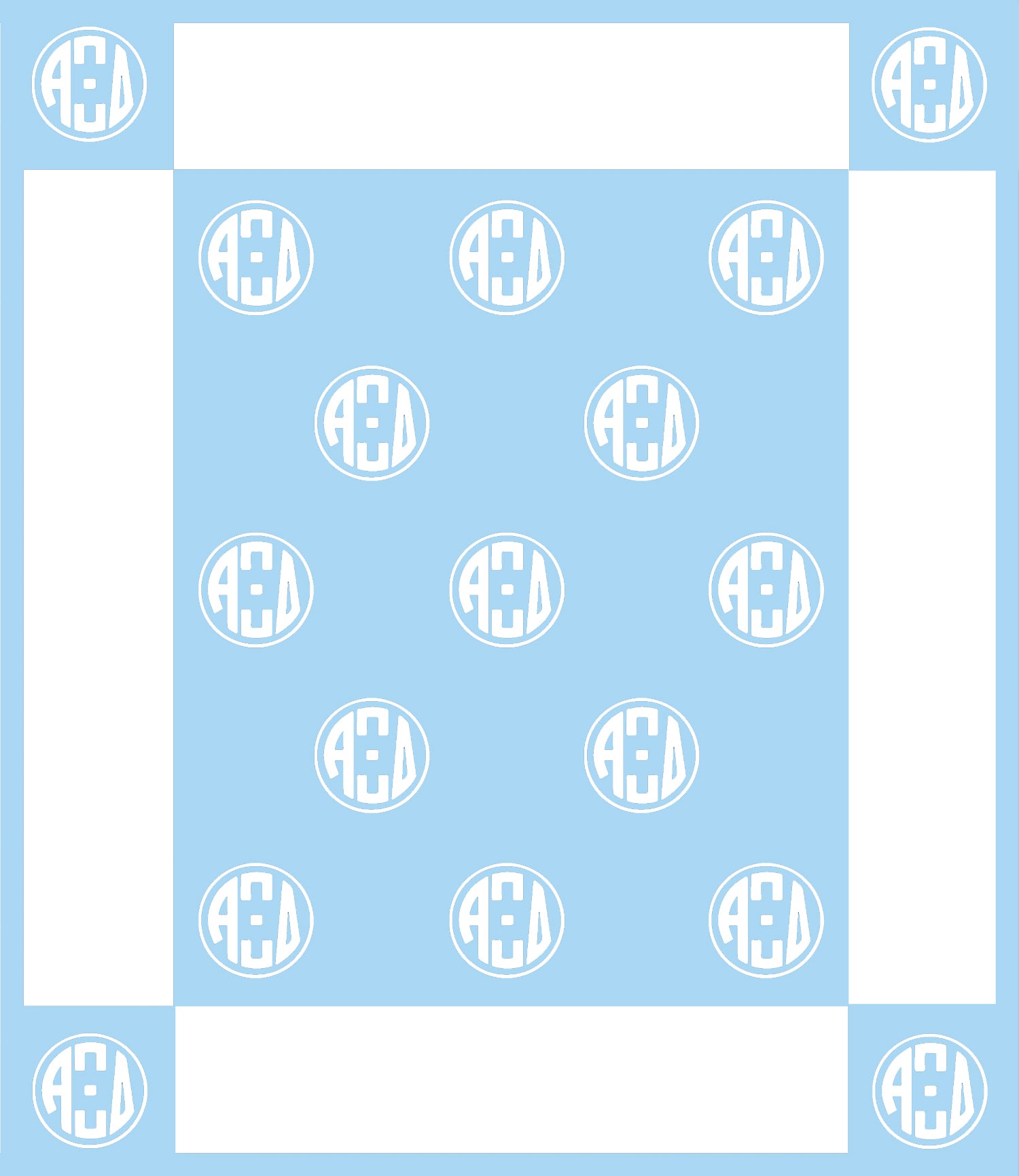 Alpha Xi Delta Circle Monogram Blanket